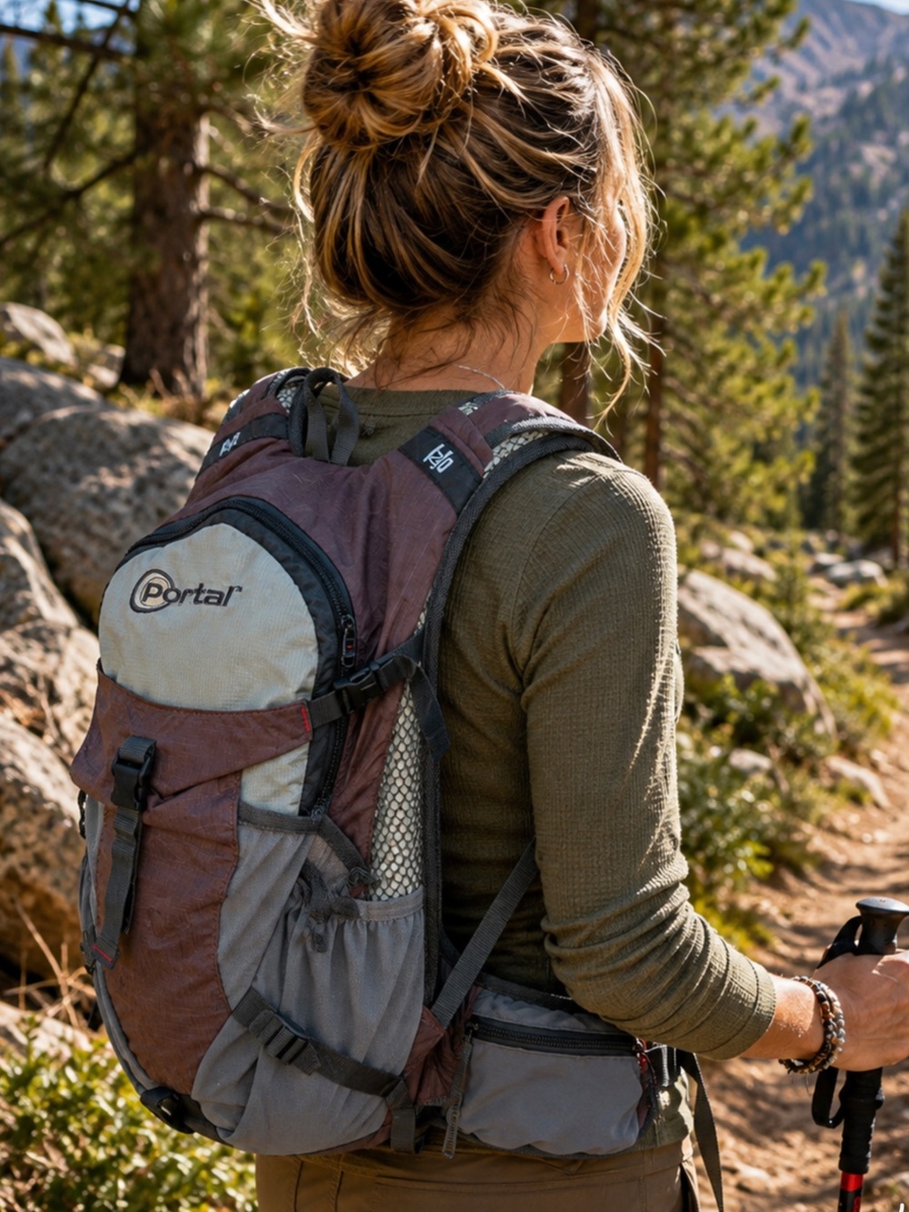 Women's Brown & Gray Hiking Backpack